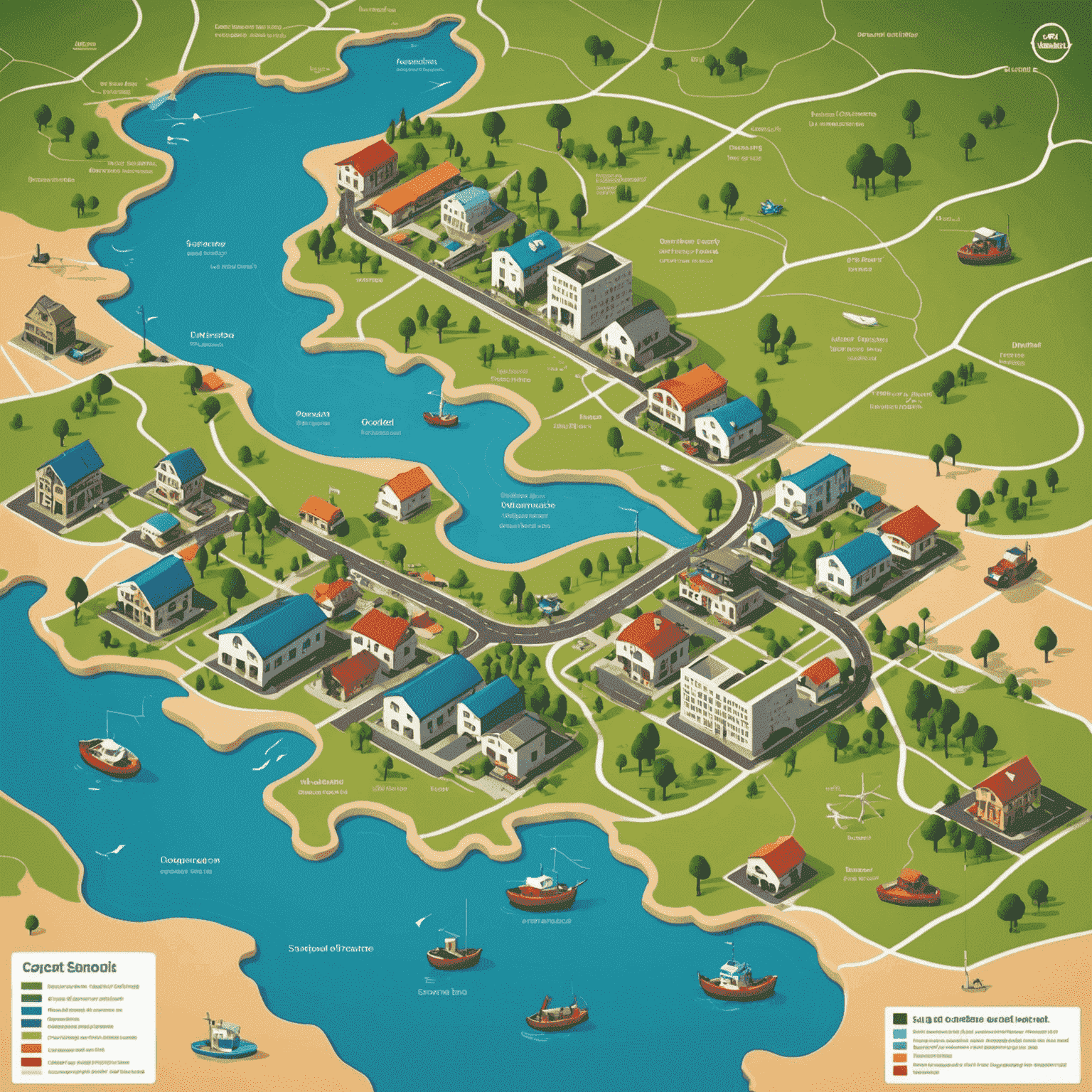 A map with various economic indicators, symbolizing the importance of adapting to local economic conditions for SMEs